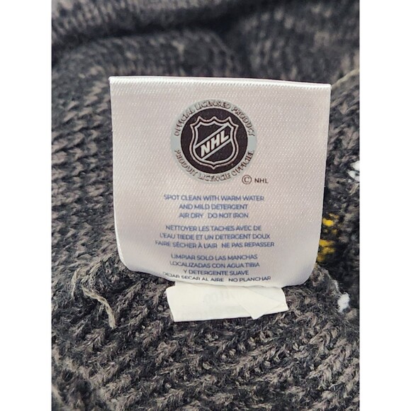 Pittsburgh Penguins Beanie Cap Hat OSFA Striped NHL Hockey Knit Winter Pom Pom - Picture 4 of 4